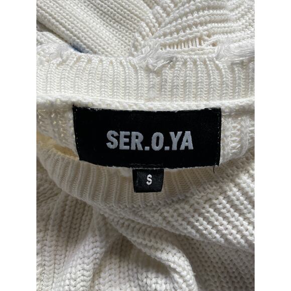 Retrofete 'Devin' White Pocket Sweater Size S - Picture 4 of 5